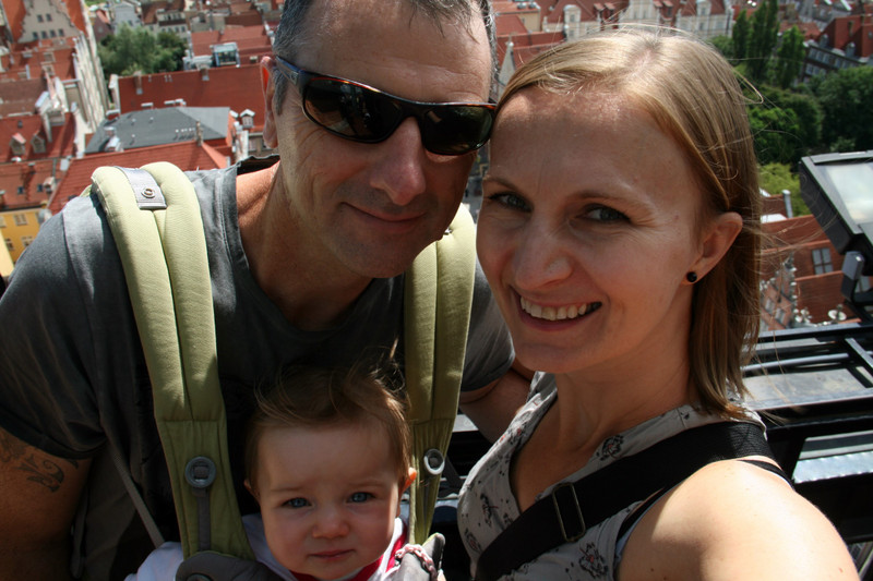 Family photo at the Town Hall's tower