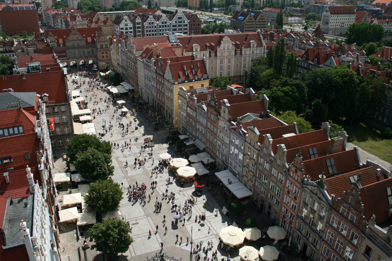 Dlugi Targ as seen from the Town Hall, in Gdansk