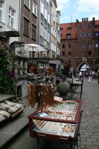 Lots of amber on display and for sale in Mariacka Street, in Gdansk