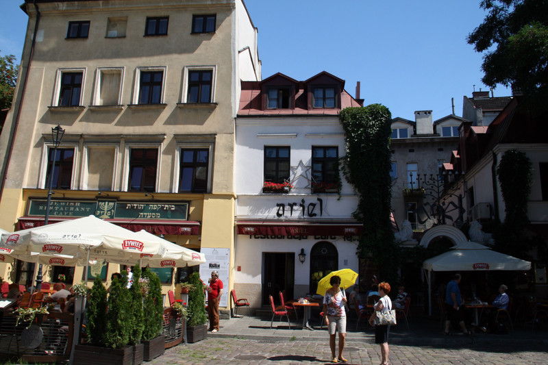 A lovely square with Jewish restaurants in Kazimierz