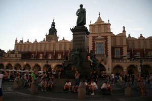 In Krakow, the main meeting spot, the statue of Adam Mickiewicz, our great poet