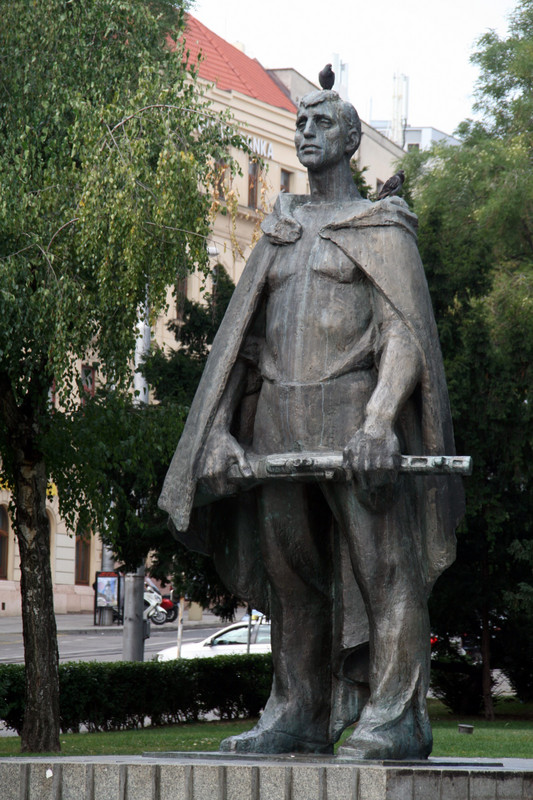 One of many statues in Bratislava