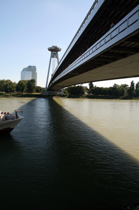 The UFO bridge, in Bratislava