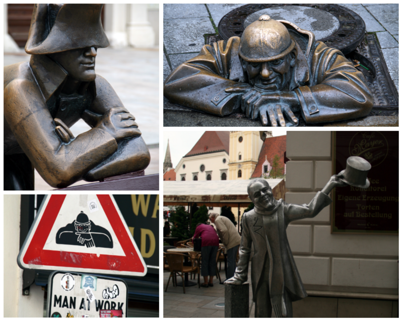 Searching for bronze statues in Bratislava