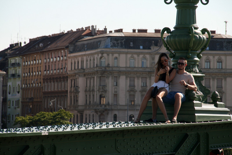 At the Liberty Bridge, in Budapest