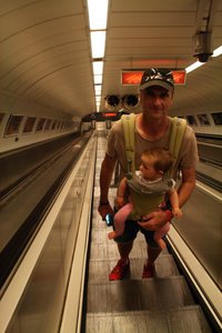 Some very steep escalators in Budapest's metro
