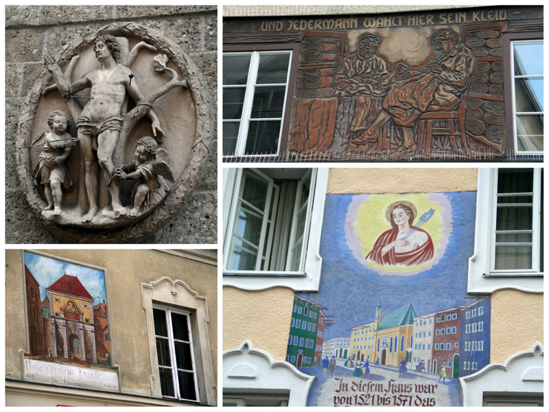 Some very interesting features on many buildings in Salzburg