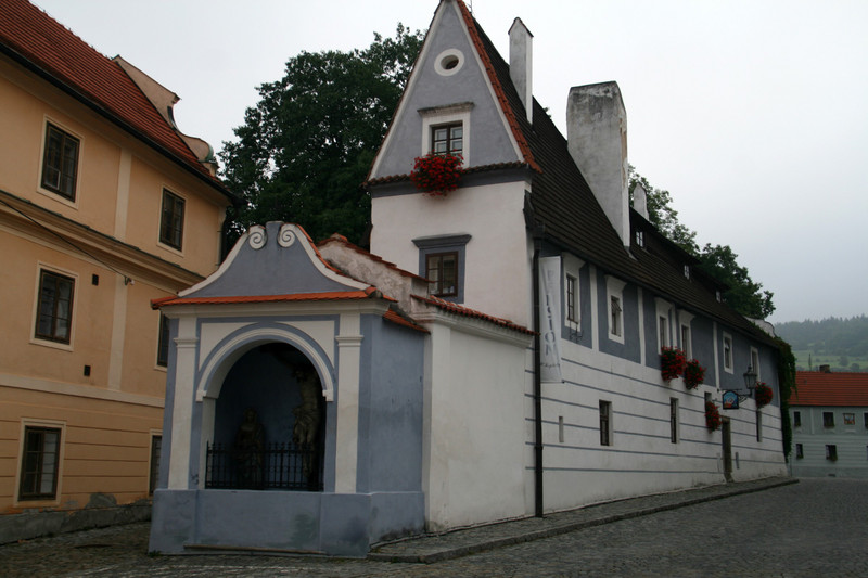 Some very narrow buildings in Cesky Krumlov