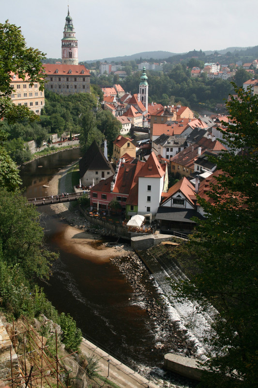 Beautiful view of Cesky Krumlov from the gardens