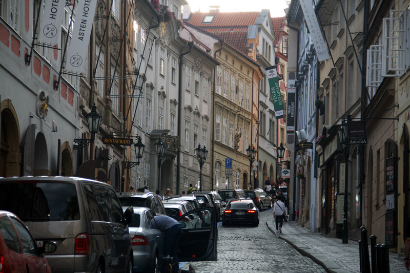 One of the streets leading to the castle, in Prague