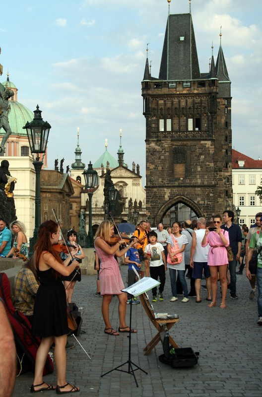 One of many bands performing at the Charles Bridge