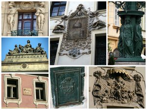 So many interesting features on the buildings in Prague!