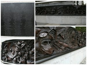 A war memorial by the Thames