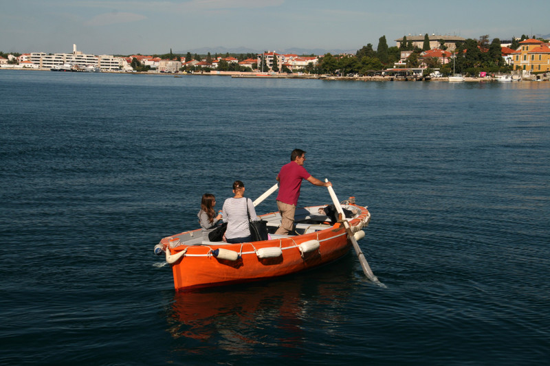 One of boat-ride men of Zadar - offering a shortcut through the water