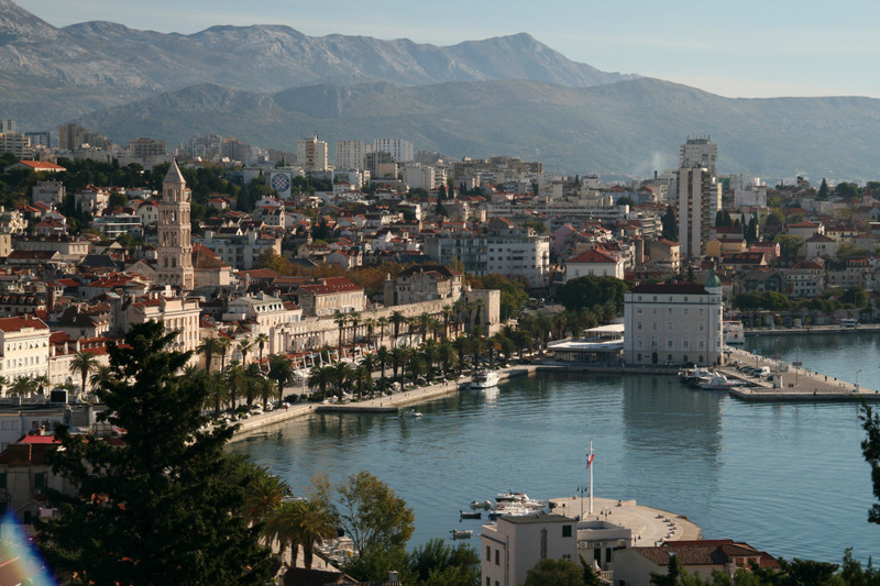 Beautiful view of Split from a little cafe on the way to Marjan Hill 