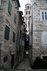 Hardly any space left between some of the buildings in Split