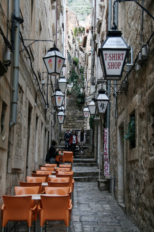 Beautiful narrow streets of Dubrovnik