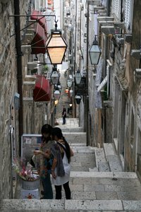Walking around the narrow streets of Dubrovnik