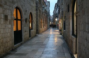 Empty streets of the Old Town in Dubrovnik