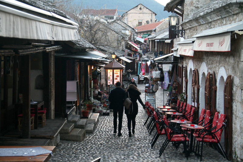 Walking around the Old Town in Mostar