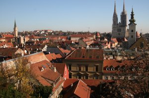 Beautiful red rooftops of Zagreb