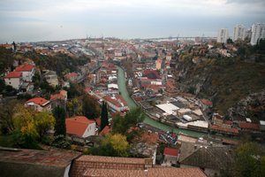 The view of Rijeka from the Trsat Castle
