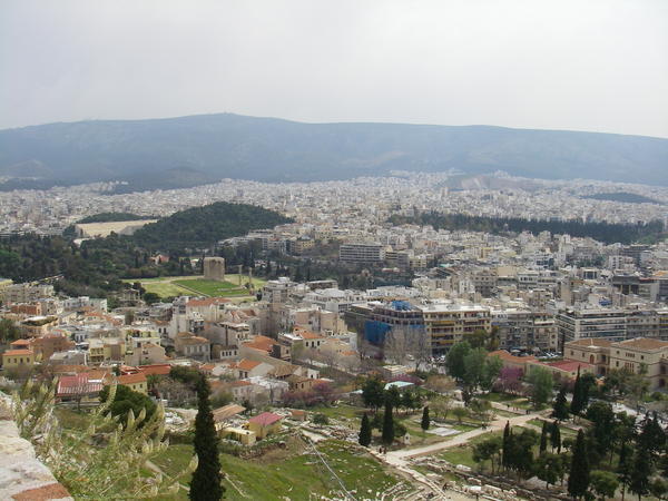 View of Athens atop the Acropolis