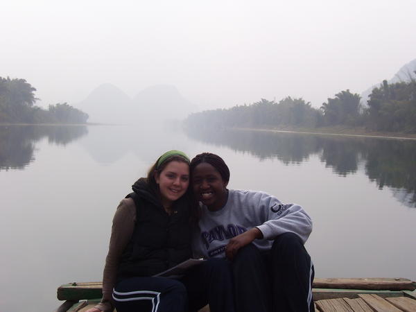 doris and i floating down the Li River