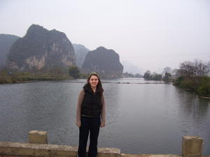 the mountains surrounding the Yulong River