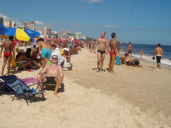 Nick chilling out on Copacabana beach