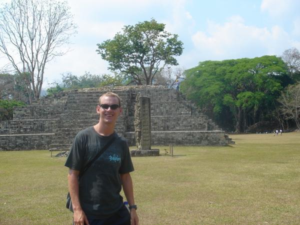 Nick in the Grand Plaza at Copan