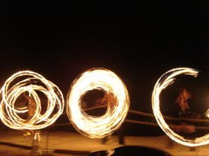 The fire show at the Blue parrot