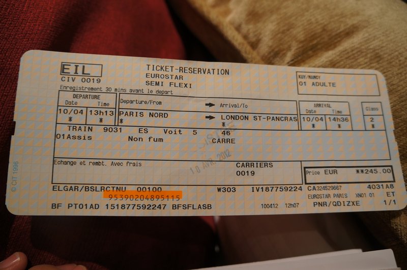 My second stupid Eurostar ticket