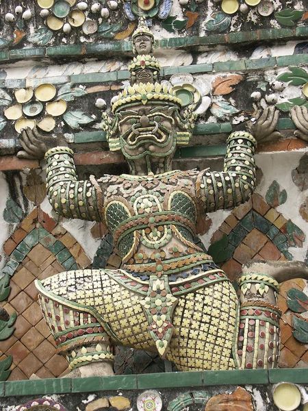 Beautiful design on temple of Wat Arun