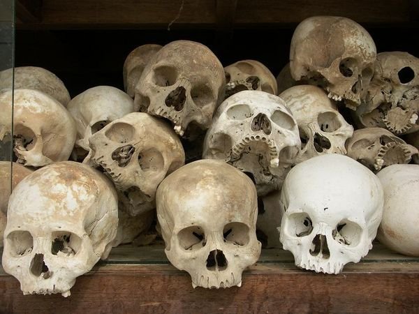 Wat containing the skulls and bones of the Pol Pot victims