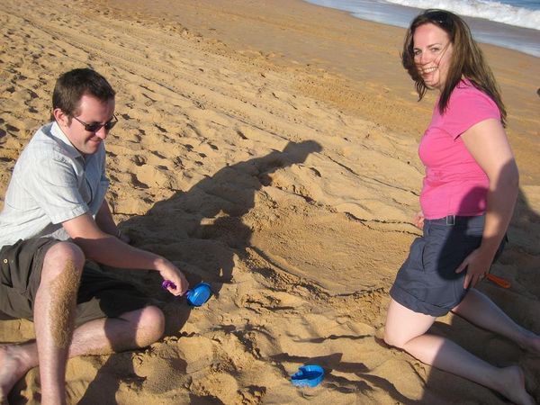 Making our sandcastle, Palm Beach, set of Home and Away