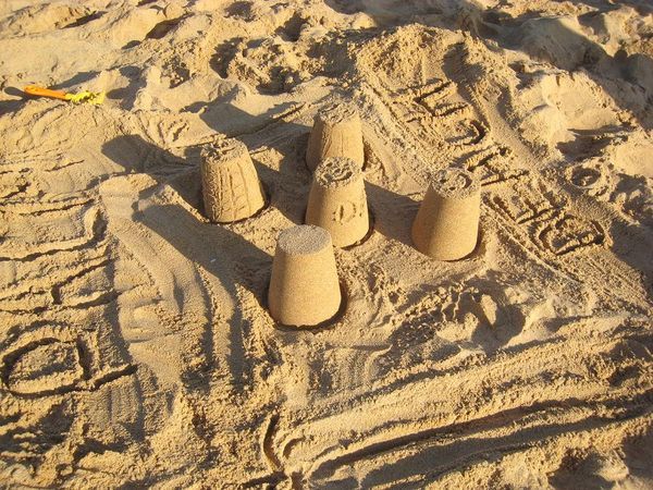 The finished sandcastle, Palm Beach, set of Home and Away