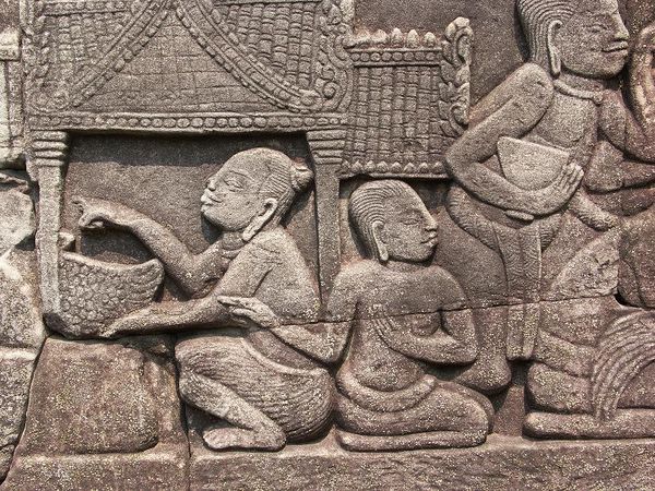 carved reliefs: The Bayon Temple