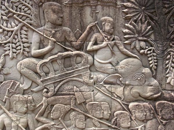 carved reliefs: The Bayon Temple