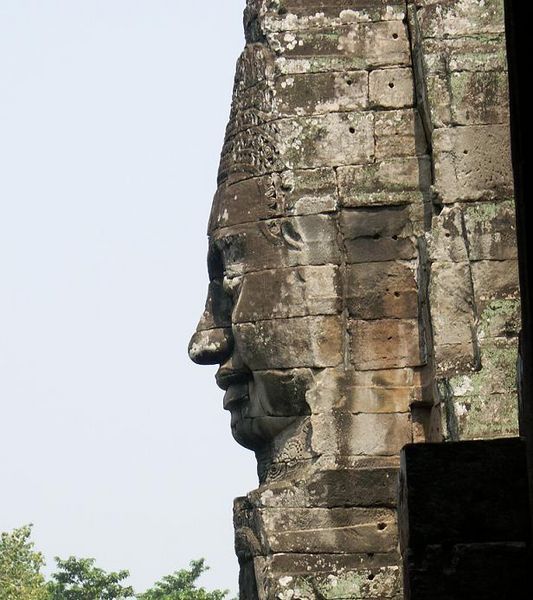 Face towers on the upper terrace: The Bayon temple