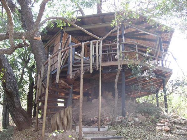 The central dining tree house at Gwala Gwala