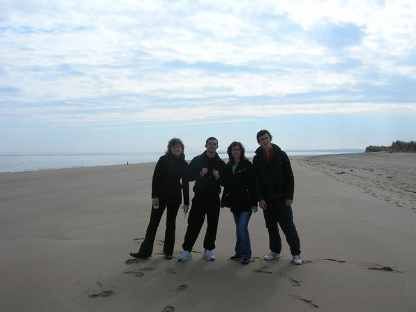 Lise, Stéphane, Marine et Marco sur la plage