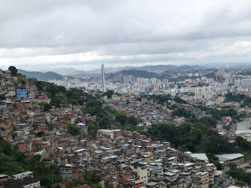 Looking over the favelas coming down from Corcovado Mountain