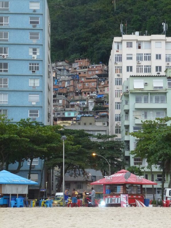 The favelas at Copacabana