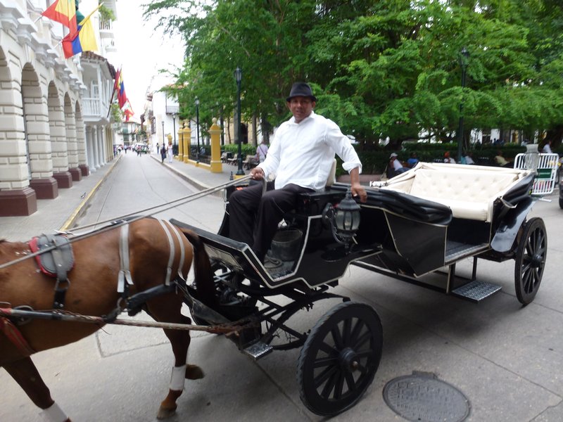 Carriage in a square in old city