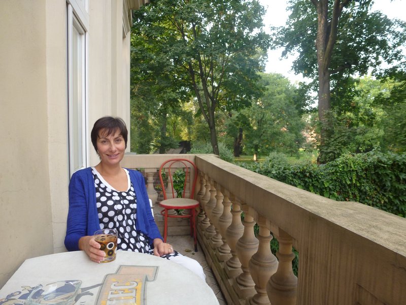 Krakow Eileen relaxing on the deck
