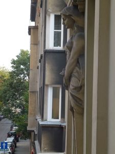 Krakow room with a view - sculpture on adjacent building
