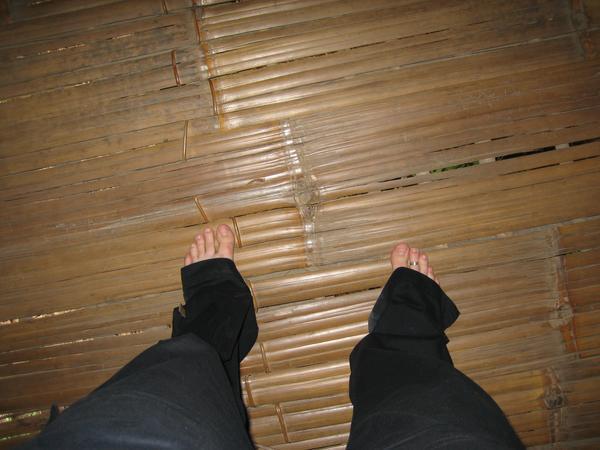 The floor of the hilltribe house