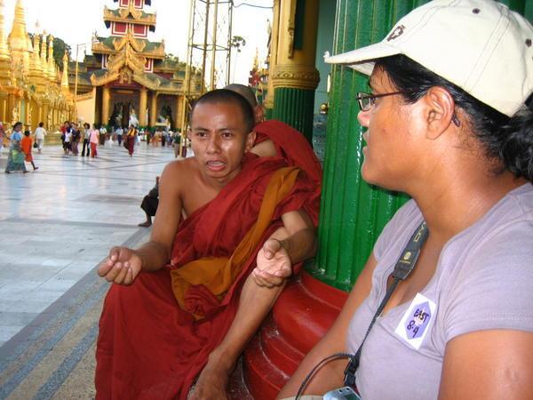 Talking to the monks