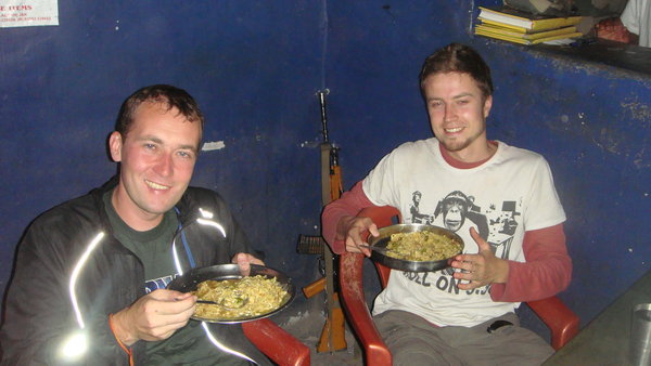 Dinner at a Military Check point (AK47!!!)